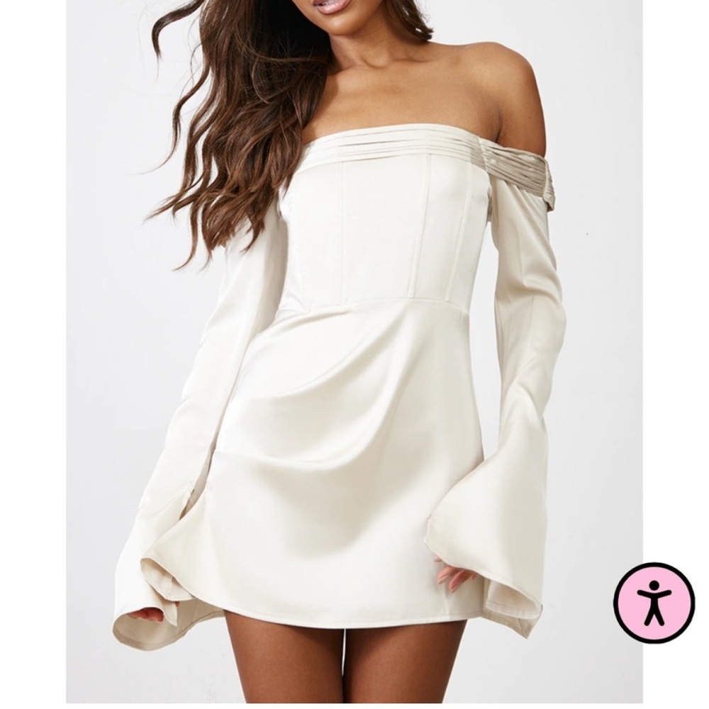 Off-Shoulder Champagne Dress
